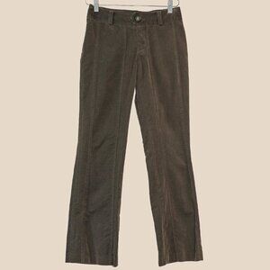 Low Rise Brown Corduroy Cropped Flared Pants Size Small Fall Winter Holiday Pant